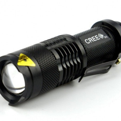 LED flashlight torch 7w 2000lm cree q5 adjustable focus zoom 