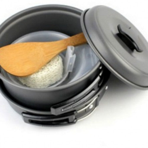 8pcs Set Cookware Backpacking Cooking Bowl Pot Pan