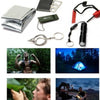 Set Fire Starter + Wire Saw + Card knife + Outdoor Whistle + Flashlight + Blank - 6 in 1