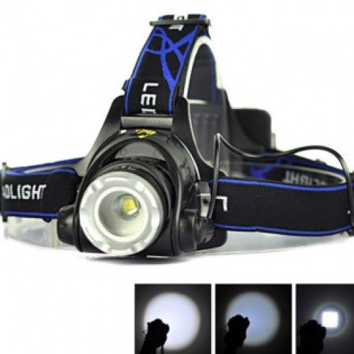 Flashlight Headlight 3Modes 2000 Lumen Ultra Bright Zoomable XM-L T6 LED Headlamp